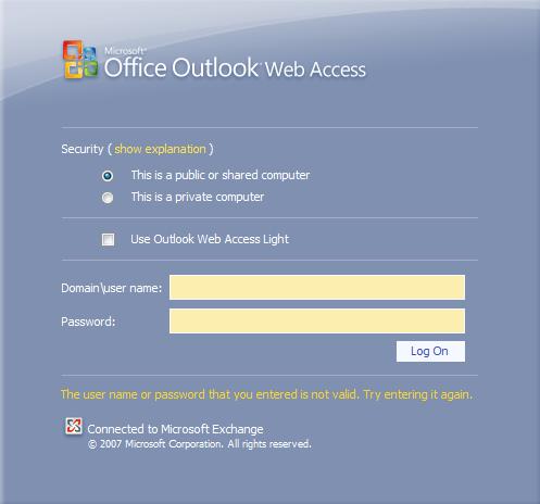 11 Possible Problems In order to use WebOutlook your site has to be enabled for this service. Please contact your local email administrator.