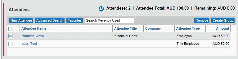 3.5.5 Adding Attendees to a Business Meal Attendees are added to an expense to communicate to your approver details of the expense.