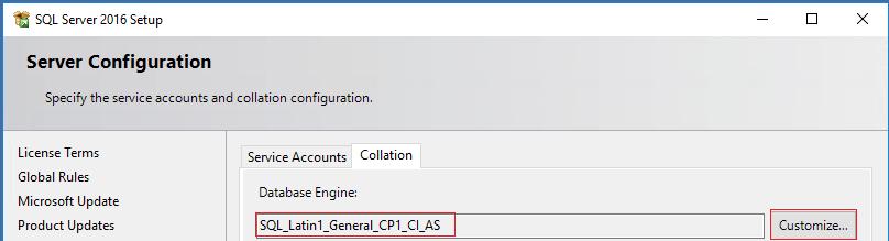 Wisdom SQL Server 2016 Express Fiserv Validate Collation Database Engine Value The following line is the correct Collation Database Engine value and is also outlined in screenshot below.