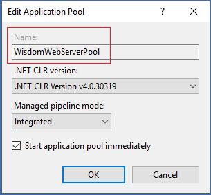 Expand server name and select Application Pools. Right click and select Add Application Pool.