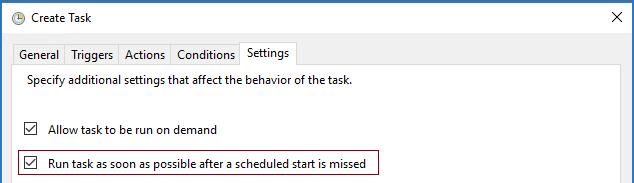 Wisdom Create Wisdom Backup Task Fiserv Go to Settings tab and check the box Run task as soon as
