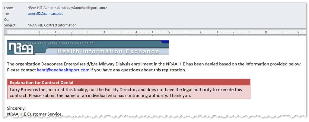 Note: If a wet signature paper copy was requested by the organization this will be mailed to the organization by the NRAA after the organization mails two signed copies to NRAA to execute and return.