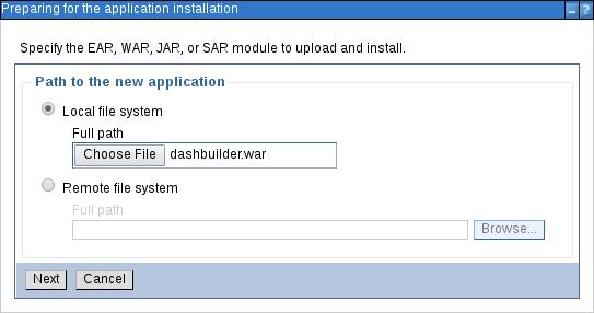 Red Hat JBoss BPM Suite 6.4 IBM WebSphere Installation and Configuration Guide NOTE Before installing Dashbuilder, set up a data source for Dashbuilder by following the steps outlined in Section 3.