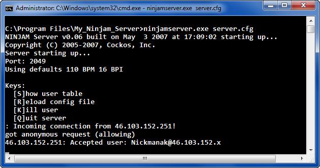 Your server is up and running as you can see in the cmd window (you leave the cmd window open). Find your IP Visit this or similar website to find what is your IP. http://www.whatismyip.