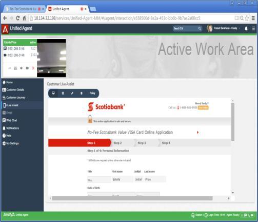 form share using the Avaya Co- Browse Snap-in.