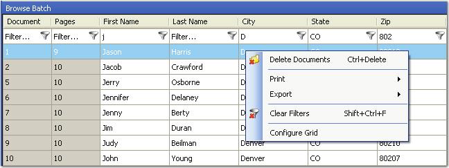 Chapter 3 Standard Commands and Menu Options Right-Clicking in the Browse Batch Window If your administrator has granted you access to view the Browse Batch window, you can right-click within the