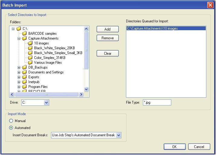 Chapter 4 Capture Step File Menu In addition to the described in the section on the File Menu in Chapter 3, the Import Batch command is also available in the Capture step.