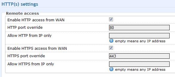 Check the box to enable SSH service. Port. Set port value of the SSH service. Allow SSH from IP only. Set the IP address which should be allowed to use SSH connection. Enable access form WAN.