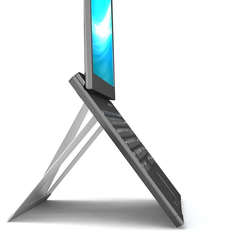 attachable laptop stand an ultra-portable laptop stand that elevates the screen and provides an improved posture for the mobile user attaches to the laptop: ergonomics directly integrated with your