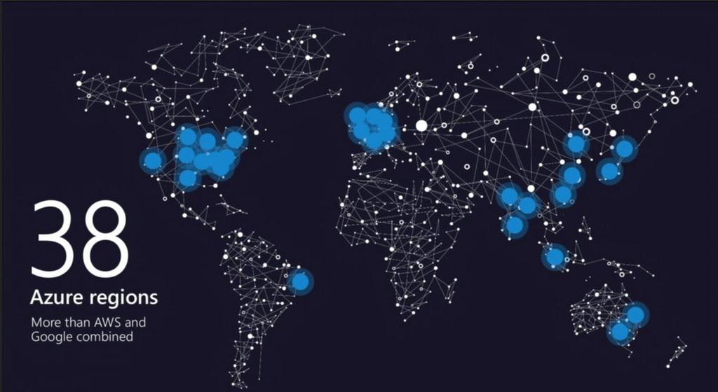 What is an Azure Region? Azure is generally available in 38 regions; each region is strategically located and made up from multiple data centres.