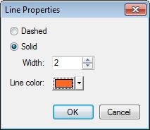 Properties dialog (Figure 17). Figure 17 Line Properties dialog 8. Select the Solid radio button and enter 2 in the Width field. 9.