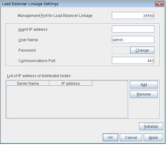 Chapter 6 Other setting details Management Port for Load Balancer Linkage (10000 to 65535) Set the port number used by the load balancer linkage function.