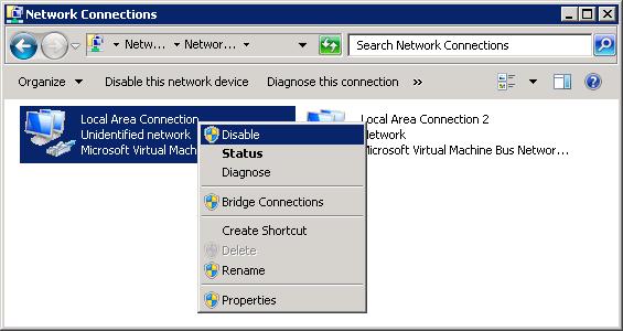 Under LAN or High-Speed Internet, network connection icons are displayed that