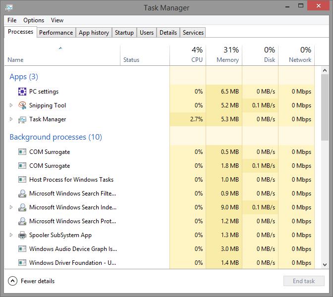 Step 2: Review computer setting in Task Manager. a. Open the Task Manager by right-clicking the Taskbar at the bottom of the desktop. Select Task Manager from the menu.