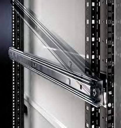 at the front, or a rear PDU, directly on the mounting angle Rack configuration Optimum cable routing due