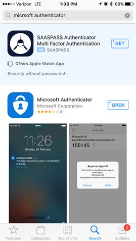If you are using an iphone 1. Go to App Store 2. Search for Microsoft Authenticator 3.