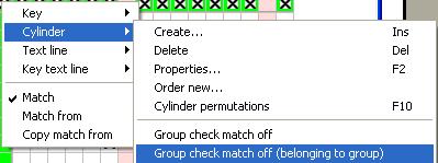 4 Disable group checking If you by any reasen want not to follow the grouping rules you may define a key or cylinder to allow free match Example: Two appartments are having a common storage and it