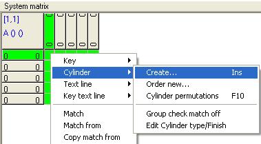 X.2.1 Create cylinder Point anywhere within the matrix and rightclick Cylinder mark is mandatory, fill in the rest as needed.