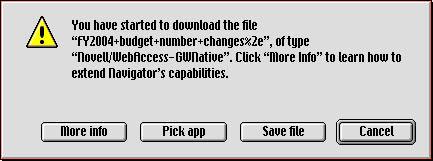If I click on Save As in Netscape, I receive this message: In either case, I m not sure what to choose.