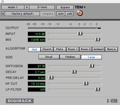 D-Verb D-Verb is a studio-quality reverb provided in TDM, RTAS, and AudioSuite formats. The TDM version of the D-Verb plug-in is not supported at 192 khz; use the RTAS version instead.