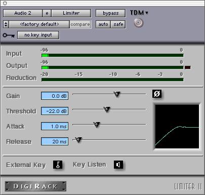 Key Listen When enabled, this lets you listen to the reference track controlling the side-chain input. This is useful for fine tuning the Compressor s settings to the Key Input.