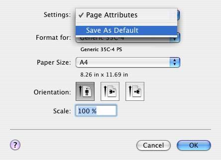 Print function of Mac OS X 9 9.2.2 Registration of the default settings The settings specified for the functions of this machine when printing can only be applied while using the application.