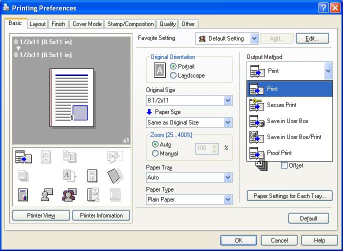 Function detail description 11 11.3 Save in User Box The Save in User Box function saves print jobs in the user box on the machine.