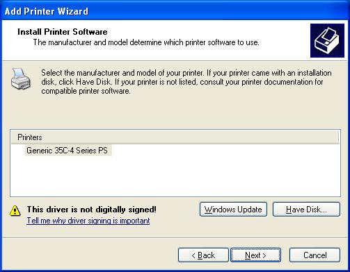 9 Click the [Have Disk] button. 10 Click the [Browse] button. 11 Specify the desired folder on the CD-ROM that contains the printer driver, and then click the [Open] button.