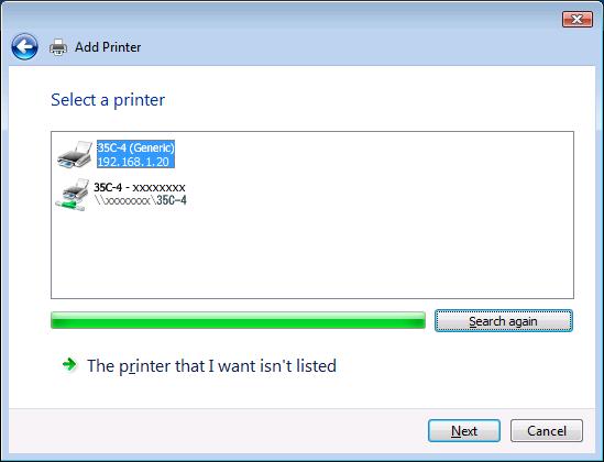 Manual installation using the Add Printer wizard 4 4 Click "Add a printer" from the toolbar. The Add Printer window appears. 5 Click "Add a network, wireless or Bluetooth printer".