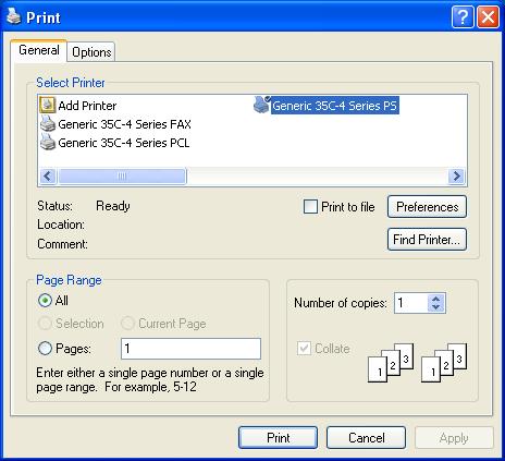 Print functions of the PCL/PS drivers for Windows 8 8 Print functions of the PCL/PS drivers for Windows 8.1 Printing operations Print jobs are specified from the application software.