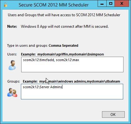 Browse out to C:\Program Files\SCOM 2012 Maintenance Mode Scheduler 2.) Right click on the file SecureMMWeb.exe and click Run as Administrator 3.