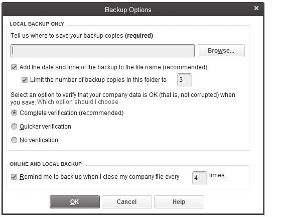 2. Click Create Backup to open the Create Backup screen: Figure 1-66 Use this screen to indicate whether you want to save your backup online or locally.