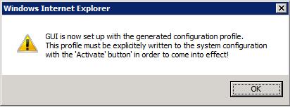 Click Continue until a Configuration profile generated message appears at