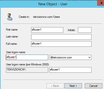 User Configuration in Active Directory Configure new user login User