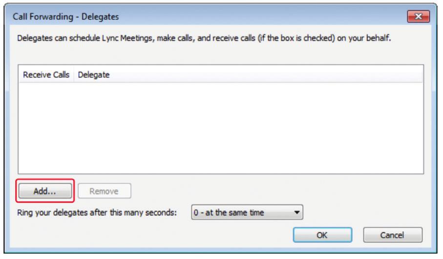 Microsoft refers to this feature as Boss-Admin. 4. In the Choose a Delegate dialog, select the contact you want to add as a delegate and click Ok.