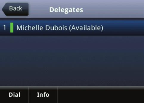Your delegates are automatically added to the Delegates group on your phone and in