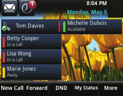A boss and delegate can both view the status of any call on the other s phone.