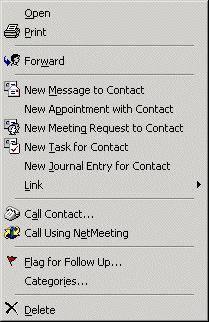 4. Click Call Contact on the menu (circled in the previous screen) to open the New Call