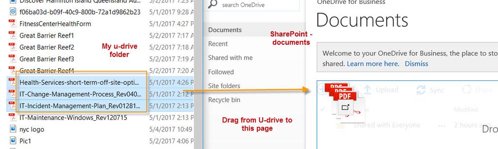 7 3. SharePoint will start uploading these files to document library view page. Open, Read, Edit, and Save Document To open and edit a file, do the following. 1.