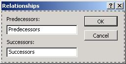 Example The Tasks relationship Form has been copied and renamed to Relationships.