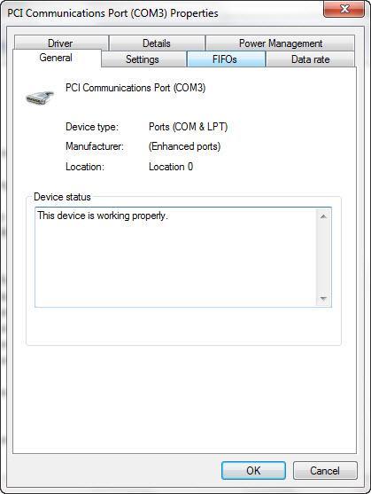 Installation of Multi-port drivers in Windows 7 Setting the Com Port