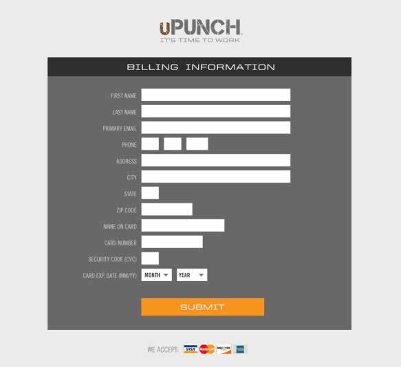 Once you have created your account, you will have access to the upunch Online Help. The link appears as a? icon and is found in the upper-right corner of the upunch screen. 3.