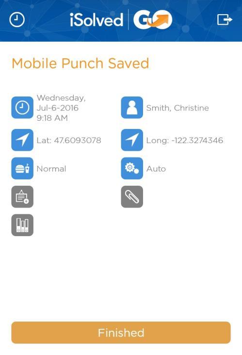 The Quick Punch option must be enabled in the Settings screen before you will have access to this option. 1. Select Punch Now from the Time Menu. 2.