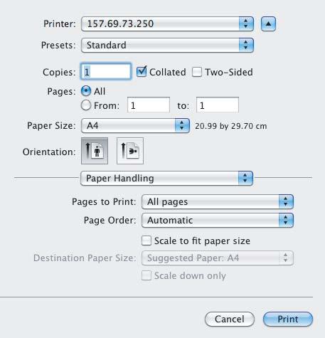 3 PRINTING FROM Macintosh Mac OS X 0.6.x to 0.7.x 3 ) Pages to Print Select whether all pages will be printed or only odd or even pages will be printed.