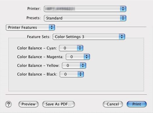 3 PRINTING FROM Macintosh 3.PRINTING FROM Macintosh 4) Pure Black and Gray Select whether to print the black and gray scale contents in a document using black toner.