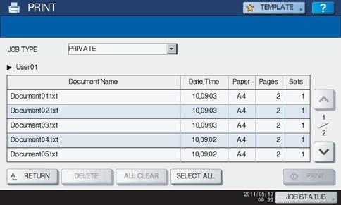 5 MANAGING PRINT JOBS FROM THE CONTROL PANEL 5.