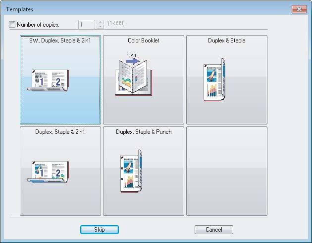 PRINTING FROM WINDOWS 5 Select a profile to be saved in the [Profile] box. 6 Select a Template Button to which the chosen profile is saved.