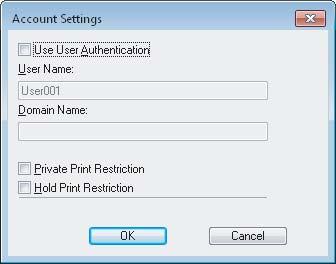 PRINTING FROM WINDOWS Account Settings 3 4 5 When SNMP communication is enabled, the following account information is automatically obtained from the equipment.