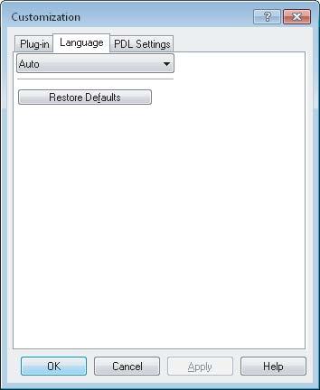 PRINTING FROM WINDOWS Customization: [Language] tab You can switch printer driver language. ) Language This selects the language to be used.