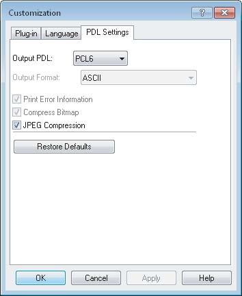 PRINTING FROM WINDOWS.PRINTING FROM WINDOWS Customization: [PDL Settings] tab The Printer Driver setting is available only for a PCL printer driver.
